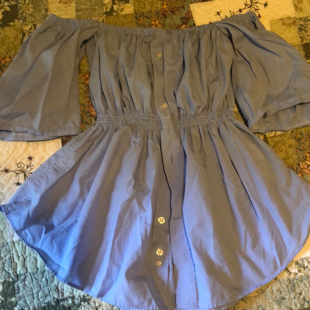 Blue off  shoulder top